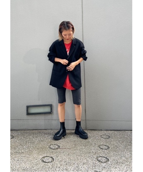 BLACK BY MOUSSY（ブラックバイマウジー）の「tereko half leggings(テレコハーフレギンス)（レギンス/スパッツ・レディース・チャコールグレー/ブラック・FREE）」の12枚目の写真