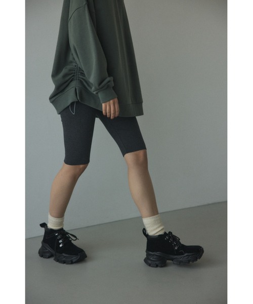 BLACK BY MOUSSY（ブラックバイマウジー）の「tereko half leggings(テレコハーフレギンス)（レギンス/スパッツ・レディース・チャコールグレー/ブラック・FREE）」の22枚目の写真