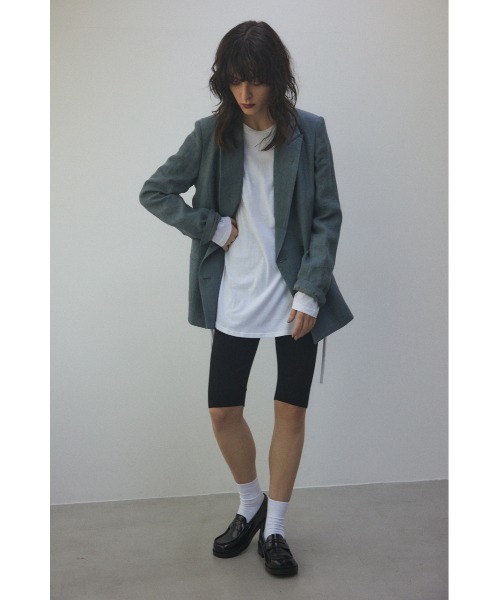 BLACK BY MOUSSY（ブラックバイマウジー）の「tereko half leggings(テレコハーフレギンス)（レギンス/スパッツ・レディース・チャコールグレー/ブラック・FREE）」の17枚目の写真