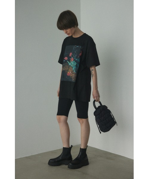 BLACK BY MOUSSY（ブラックバイマウジー）の「tereko half leggings(テレコハーフレギンス)（レギンス/スパッツ・レディース・チャコールグレー/ブラック・FREE）」の18枚目の写真