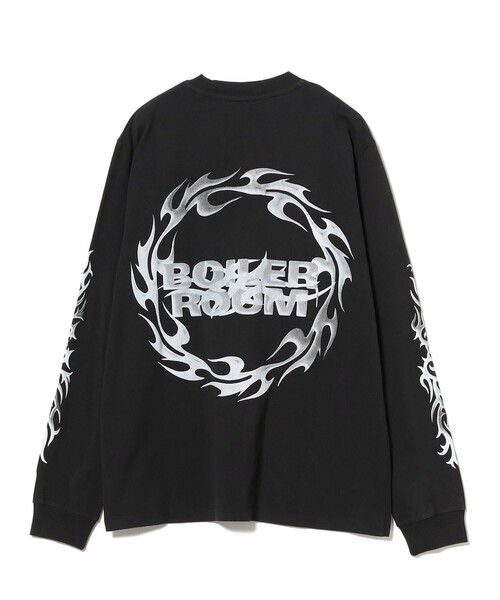 BEAMS T（ビームスティー）の「BOILER ROOM / Tribal LS T-Shirt Black