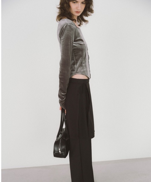 スクエアネックベロアコルセットトップス（Tシャツ/カットソー）｜duei