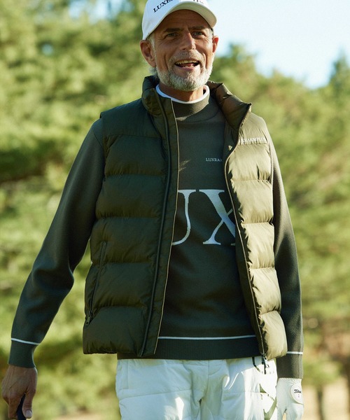 LUXEAKMPLUS（リュクスエイケイエムプラス）の「LUXEAKMPLUS(リュクスエイケイエムプラス)ゴルフ ビックロゴモックネックニット（ニット/セーター・メンズ・ホワイト/ブラック/カーキ・S/M/L/XL）」の22枚目の写真