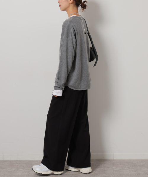 JOURNAL STANDARD relume（ジャーナルスタンダード　レリューム）の「《追加》2WAYストレッチワイドパンツ（スラックス・レディース・ブラック/ブラック系その他・36/38）」の4枚目の写真