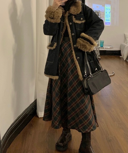 GEMEDA(ジェメダ)の「チェックスカート(スカート・レディース・ダークグリーン/ネイビー・M)」の17枚目の写真