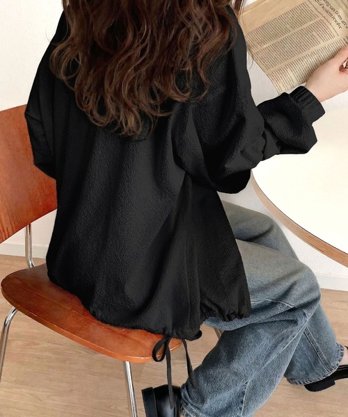 classicalelf（クラシカルエルフ）の「トレンド感たっぷりダブルジップリボンJK（ブルゾン・レディース・ブラック/オフホワイト/ベージュ・MEDIUM/SMALL/X-LARGE/LARGE）」の19枚目の写真