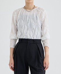 HOUGA | 【HOUGA/ホウガ】dearly tops/シャーリングカットソー(Tシャツ/カットソー)