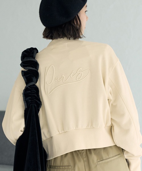 ROPE' PICNIC（ロペピクニック）の「バック刺繍カットスタジャン（スタジャン・レディース・ブラック/キナリ・38）」の2枚目の写真