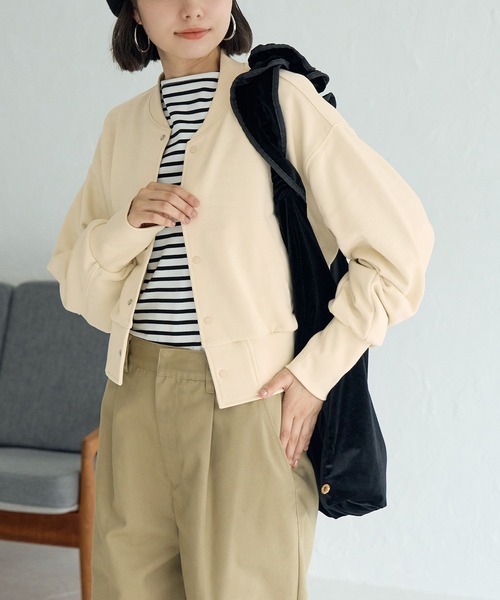 ROPE' PICNIC（ロペピクニック）の「バック刺繍カットスタジャン（スタジャン・レディース・ブラック/キナリ・38）」の20枚目の写真