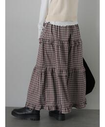 ehka sopo | チェックティアードスカート(スカート)