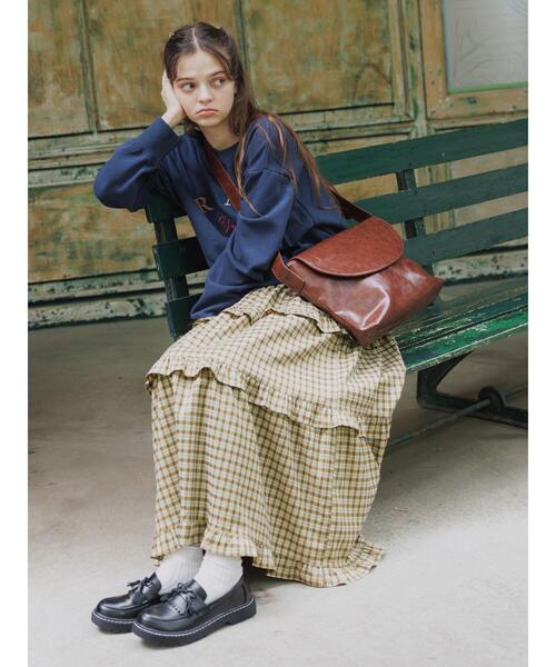 ehka sopo（エヘカソポ）の「チェックティアードスカート（スカート・レディース・キャメル/グリーン/ボルドー・F）」の5枚目の写真