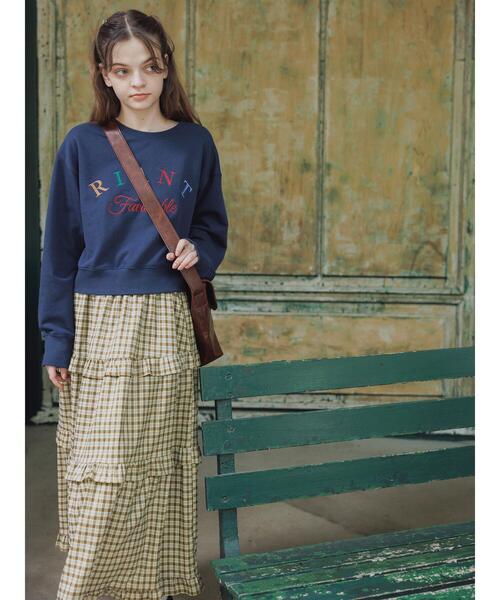 ehka sopo（エヘカソポ）の「チェックティアードスカート（スカート・レディース・キャメル/グリーン/ボルドー・F）」の6枚目の写真