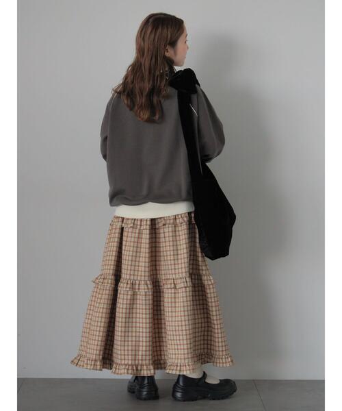ehka sopo（エヘカソポ）の「チェックティアードスカート（スカート・レディース・キャメル/グリーン/ボルドー・F）」の13枚目の写真