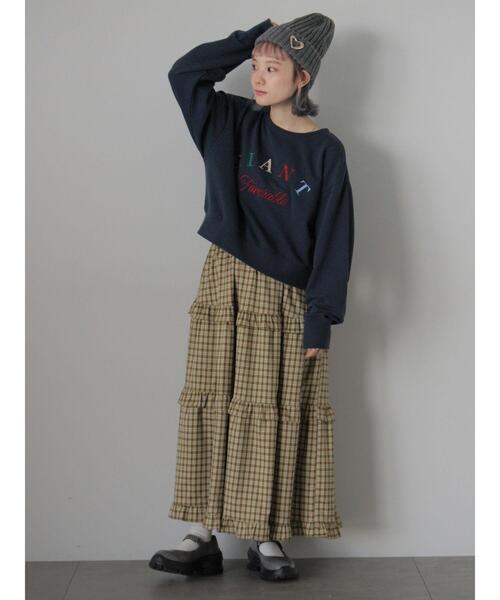 ehka sopo（エヘカソポ）の「チェックティアードスカート（スカート・レディース・キャメル/グリーン/ボルドー・F）」の22枚目の写真