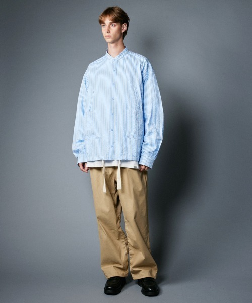 rehacer（レアセル）の「rehacer : Prisoner Shirt Jacket / プリズナーシャツジャケット（シャツ/ブラウス・メンズ・ブラック/グリーン/サックスブルー・SMALL/MEDIUM/LARGE）」の13枚目の写真