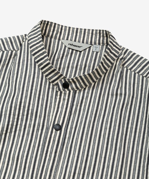 rehacer（レアセル）の「rehacer : Prisoner Shirt Jacket / プリズナーシャツジャケット（シャツ/ブラウス・メンズ・ブラック/グリーン/サックスブルー・SMALL/MEDIUM/LARGE）」の16枚目の写真