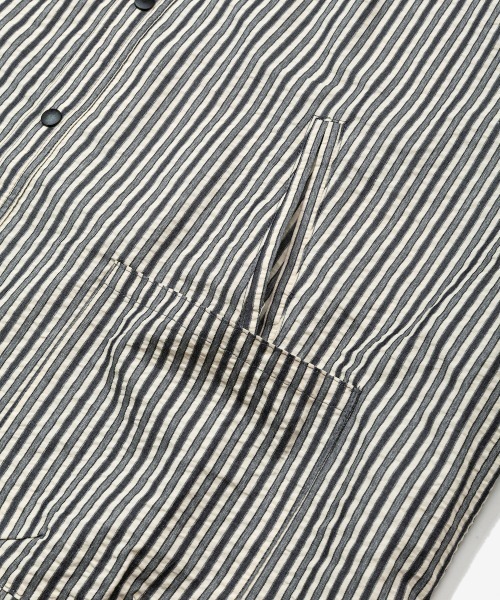 rehacer（レアセル）の「rehacer : Prisoner Shirt Jacket / プリズナーシャツジャケット（シャツ/ブラウス・メンズ・ブラック/グリーン/サックスブルー・SMALL/MEDIUM/LARGE）」の18枚目の写真