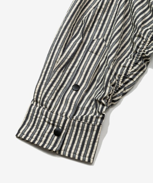 rehacer（レアセル）の「rehacer : Prisoner Shirt Jacket / プリズナーシャツジャケット（シャツ/ブラウス・メンズ・ブラック/グリーン/サックスブルー・SMALL/MEDIUM/LARGE）」の19枚目の写真