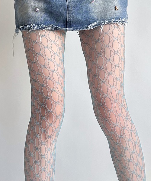 c.u.l（シーユーエル）の「ジオメトリック柄 カラー網タイツ ストッキング cula1041（タイツ/ストッキング・レディース・グレー/ブラック/パープル/ホワイト/レッド/グリーン・FREE）」の16枚目の写真