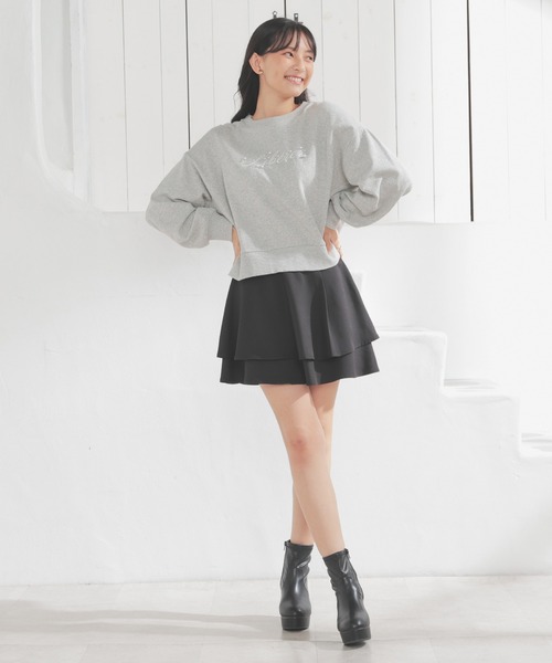 Honeys（ハニーズ）の「ミニフレアスカート（スカート・レディース・アイボリー/ブラック/杢グレー・S/M/L）」の16枚目の写真