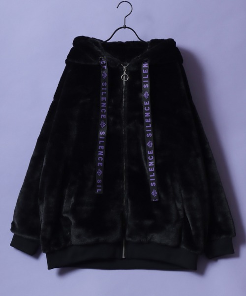SITRY（シトリー）の「Rabbit Ears Fur Hoodie/オーバーサイズ うさ耳付きフード フルジップパーカー ファーブルゾン ファージャケット（ブルゾン・レディース・ホワイト/ピンク/ブラック/サックスブルー/ブラック系その他・FREE）」の3枚目の写真