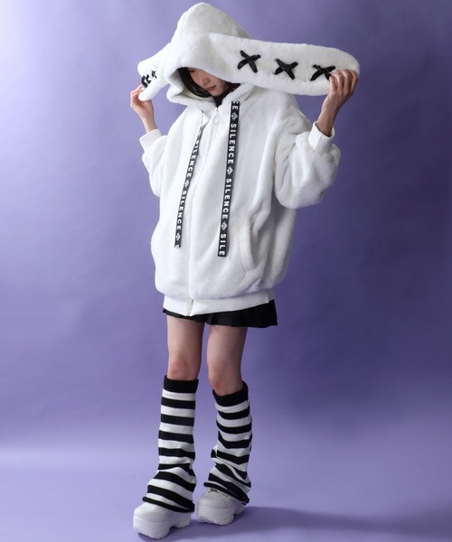 フランシュリッペ　シルエットうさぎ　 フード付きジャケット　ブルゾン フランシュリッペ シルエットうさぎ フード付きジャケット ブルゾン