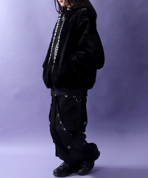 SITRY（シトリー）の「Rabbit Ears Fur Hoodie/オーバーサイズ うさ耳付きフード フルジップパーカー ファーブルゾン ファージャケット（ブルゾン・レディース・ホワイト/ピンク/ブラック/サックスブルー/ブラック系その他・FREE）」の21枚目の写真