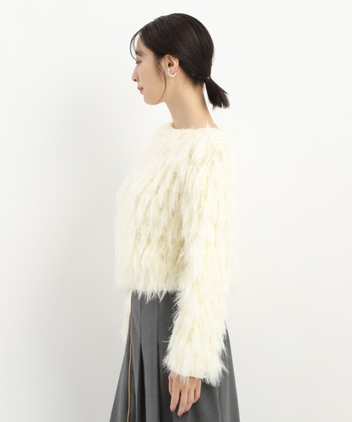 Andemiu（アンデミュウ）の「フリンジニット202797（ニット/セーター・レディース・アイボリー/グレー・FREE）」の10枚目の写真