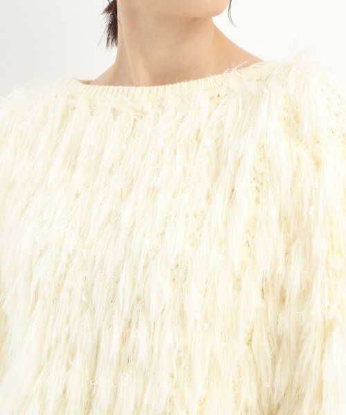 Andemiu（アンデミュウ）の「フリンジニット202797（ニット/セーター・レディース・アイボリー/グレー・FREE）」の12枚目の写真