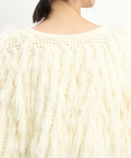 Andemiu（アンデミュウ）の「フリンジニット202797（ニット/セーター・レディース・アイボリー/グレー・FREE）」の15枚目の写真