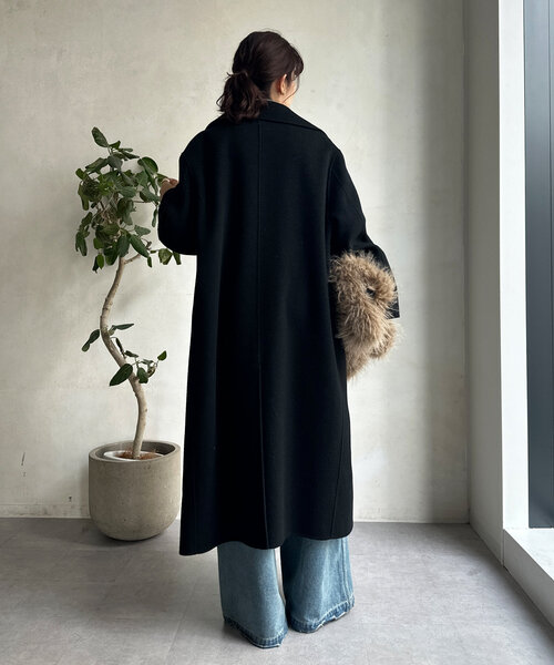 DouDou（ドゥドゥ）の「ダブルフェイスWロングコート（その他アウター・レディース・ブラック/ベージュ・FREE）」の19枚目の写真