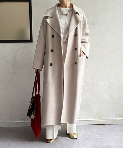 DouDou（ドゥドゥ）の「ダブルフェイスWロングコート（その他アウター・レディース・ブラック/ベージュ・FREE）」の12枚目の写真