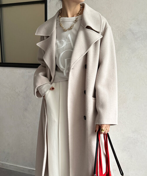 DouDou（ドゥドゥ）の「ダブルフェイスWロングコート（その他アウター・レディース・ブラック/ベージュ・FREE）」の8枚目の写真