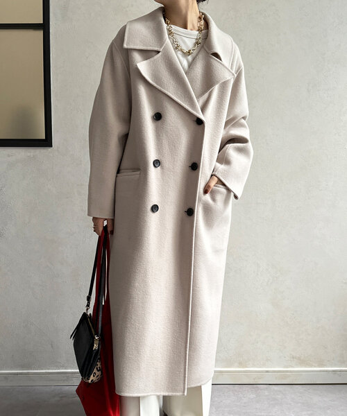 DouDou（ドゥドゥ）の「ダブルフェイスWロングコート（その他アウター・レディース・ブラック/ベージュ・FREE）」の5枚目の写真