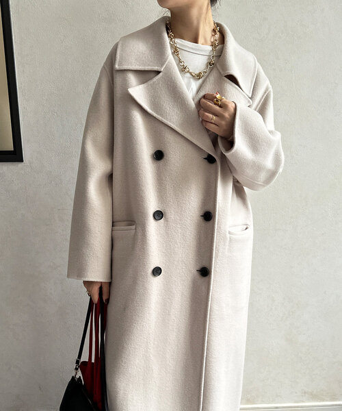 DouDou（ドゥドゥ）の「ダブルフェイスWロングコート（その他アウター・レディース・ブラック/ベージュ・FREE）」の6枚目の写真