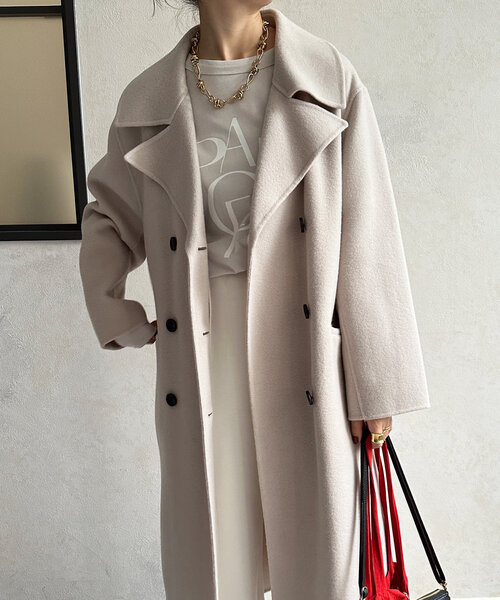 DouDou（ドゥドゥ）の「ダブルフェイスWロングコート（その他アウター・レディース・ブラック/ベージュ・FREE）」の22枚目の写真