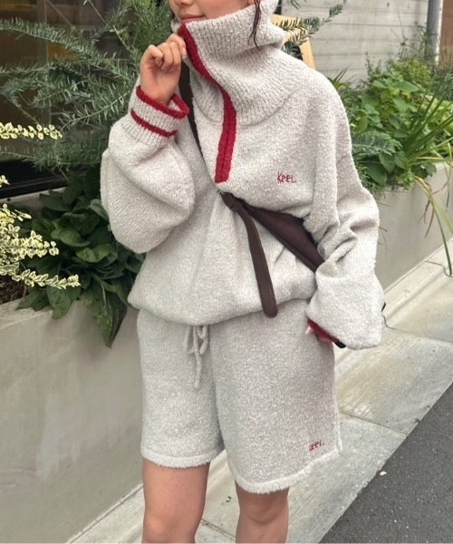 nemne store（ネンネストア）の「[keel]ブークレニットショートパンツセットアップ（その他パンツ・レディース・ブラウン/グレー・MEDIUM/SMALL）」の20枚目の写真