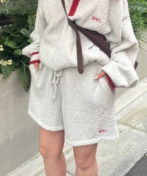 nemne store（ネンネストア）の「[keel]ブークレニットショートパンツセットアップ（その他パンツ・レディース・ブラウン/グレー・MEDIUM/SMALL）」の3枚目の写真