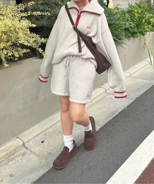 nemne store（ネンネストア）の「[keel]ブークレニットショートパンツセットアップ（その他パンツ・レディース・ブラウン/グレー・MEDIUM/SMALL）」の5枚目の写真