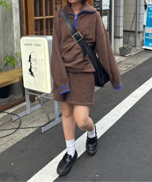 nemne store（ネンネストア）の「[keel]ブークレニットショートパンツセットアップ（その他パンツ・レディース・ブラウン/グレー・MEDIUM/SMALL）」の12枚目の写真