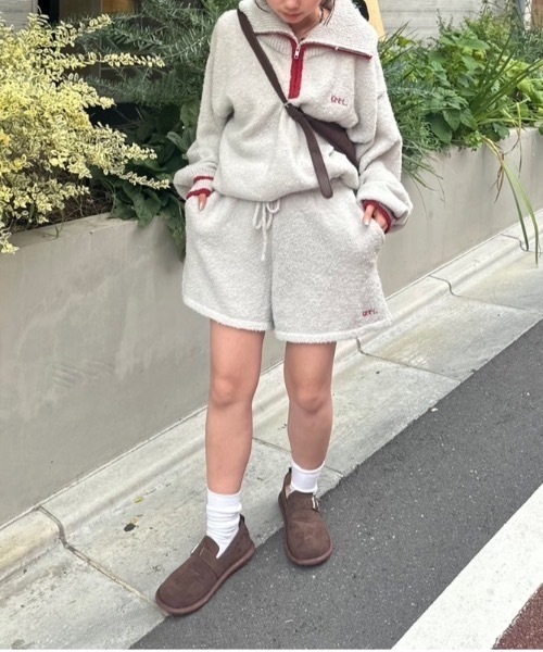 nemne store（ネンネストア）の「[keel]ブークレニットショートパンツセットアップ（その他パンツ・レディース・ブラウン/グレー・MEDIUM/SMALL）」の4枚目の写真