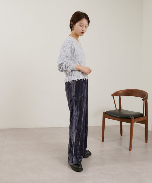 Kastane（カスタネ）の「B ベロアパンツ（その他パンツ・レディース・ブラック/ブルー・FREE）」の4枚目の写真