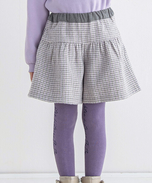 【セール】【お揃い】ラメ千鳥格子キュロットパンツ(90~150cm)（その他パンツ）｜BeBe（ベベ）