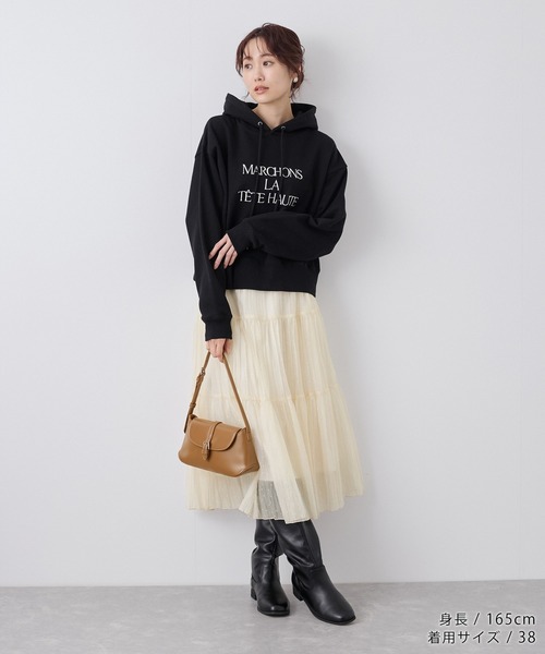 ROPE' PICNIC（ロペピクニック）の「着丈が選べるペーパーライクドットティアードスカート（スカート・レディース・ブラック/オフホワイト・38/T38）」の18枚目の写真