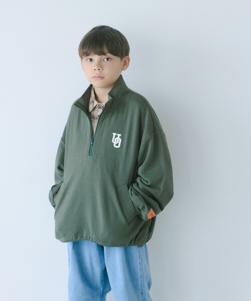 UNIVERSAL OVERALL(ユニバーサルオーバーオール)の「【別注】<UNIVERSAL OVERALL>TJ アノラックプルオーバー / キッズ 140cm-160cm(スウェット・キッズ・ダークグリーン/ワインレッド・M(140-150cm)/L(160cm))」の2枚目の写真