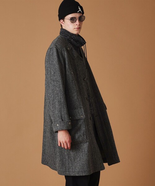 40ｃｔ＆525（フォーティーカラッツアンドゴーニーゴ）の「◆ウールヘリンボン ノーカラーコート（ノーカラーコート・メンズ・チャコールグレー/ネイビー・04/03/02/01）」の5枚目の写真