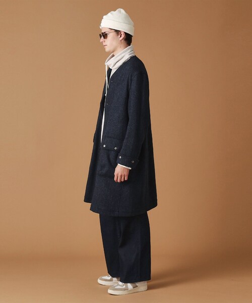 40ｃｔ＆525（フォーティーカラッツアンドゴーニーゴ）の「◆ウールヘリンボン ノーカラーコート（ノーカラーコート・メンズ・チャコールグレー/ネイビー・04/03/02/01）」の10枚目の写真