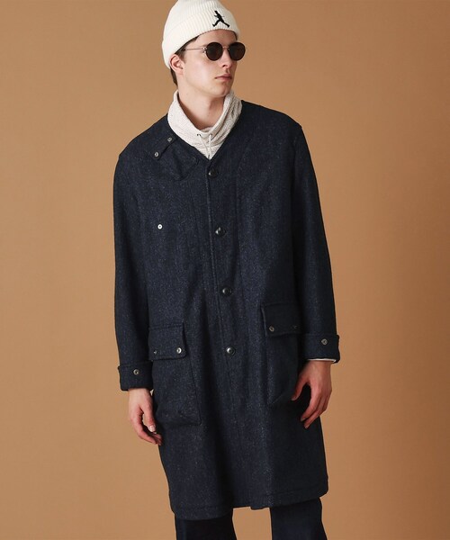 40ｃｔ＆525（フォーティーカラッツアンドゴーニーゴ）の「◆ウールヘリンボン ノーカラーコート（ノーカラーコート・メンズ・チャコールグレー/ネイビー・04/03/02/01）」の13枚目の写真