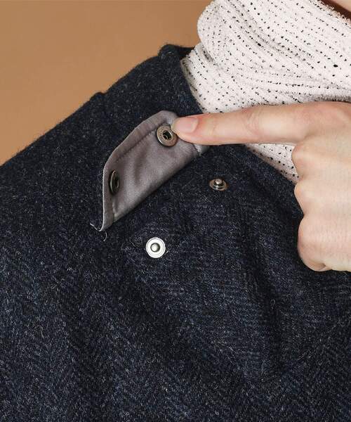 40ｃｔ＆525（フォーティーカラッツアンドゴーニーゴ）の「◆ウールヘリンボン ノーカラーコート（ノーカラーコート・メンズ・チャコールグレー/ネイビー・04/03/02/01）」の17枚目の写真