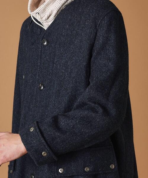 40ｃｔ＆525（フォーティーカラッツアンドゴーニーゴ）の「◆ウールヘリンボン ノーカラーコート（ノーカラーコート・メンズ・チャコールグレー/ネイビー・04/03/02/01）」の19枚目の写真